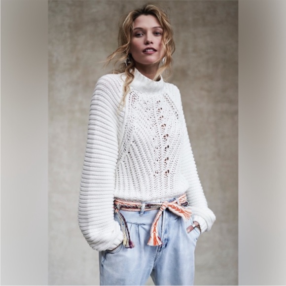 NWOT Free People Sweetheart Chunky Knit Sweater - Picture 2 of 4